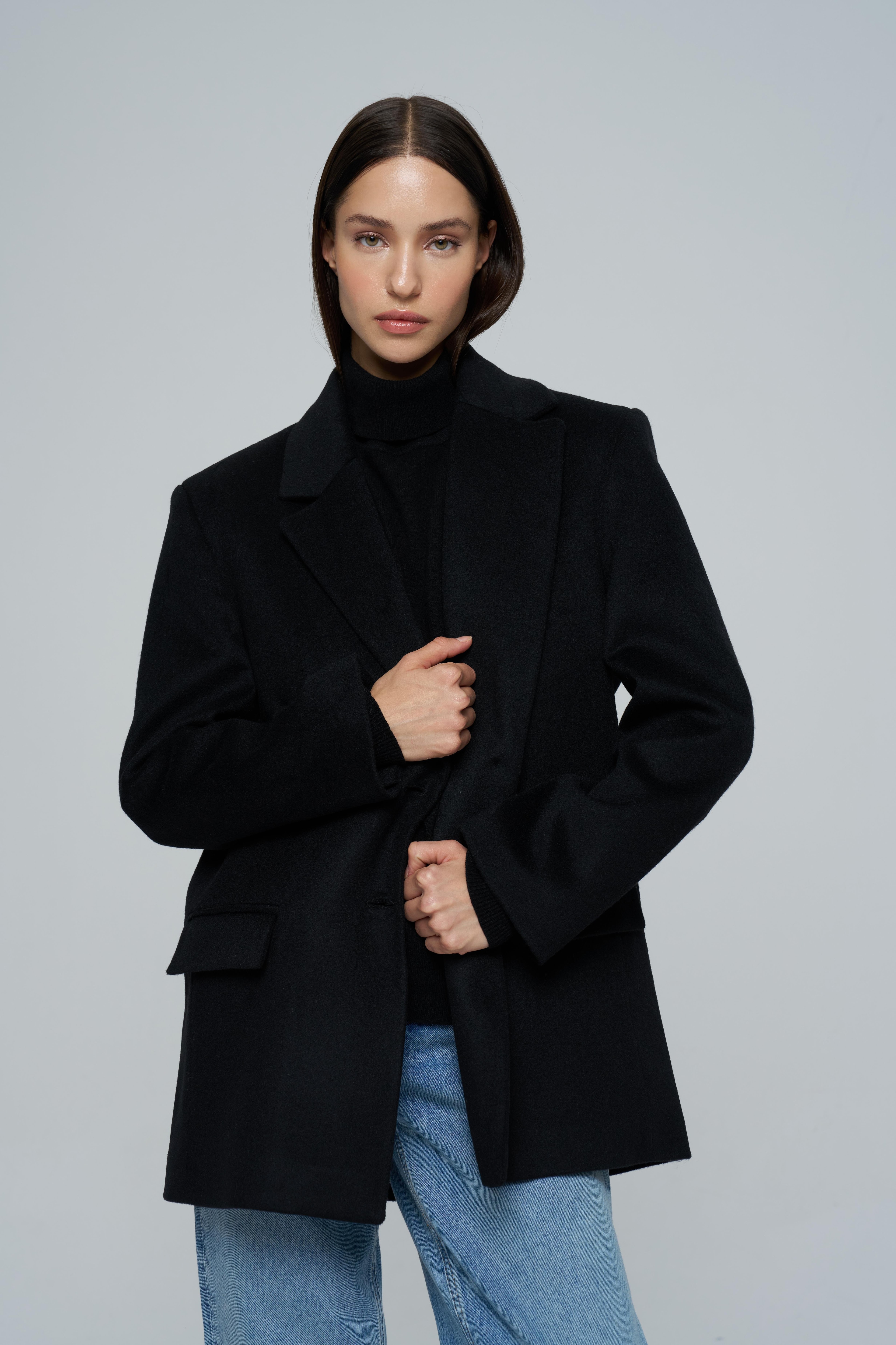 Black Daddy Wool Coat 