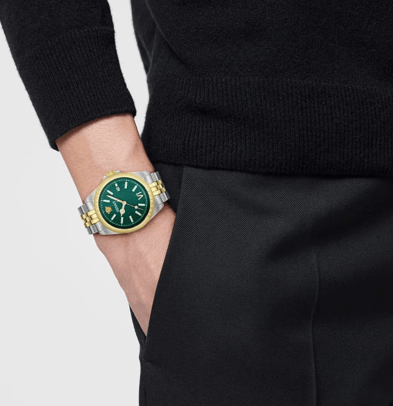 Gold Tone Metallic Grey Unisex Watch VRSCVE9H00924