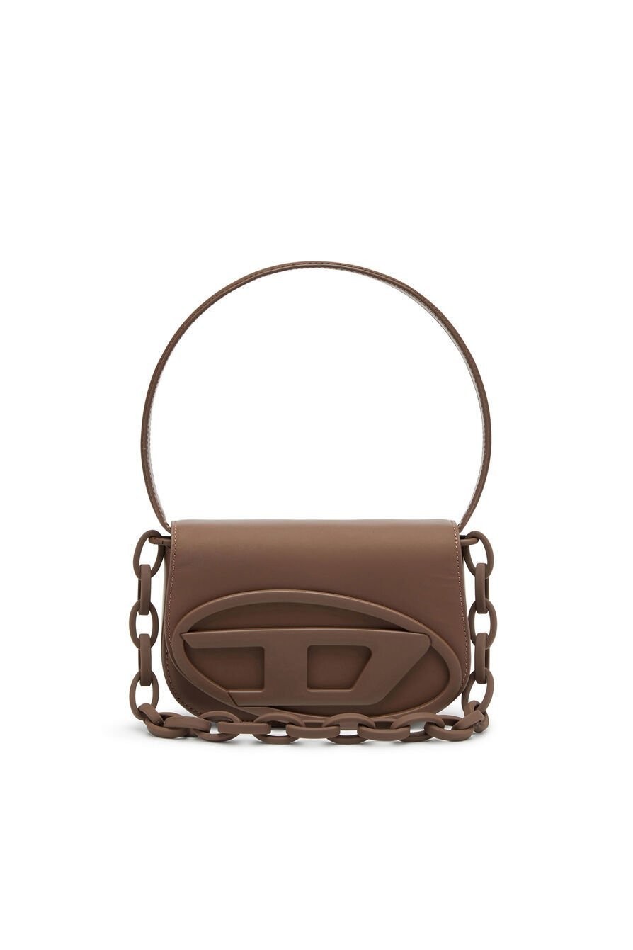 1DR-Iconic Shoulder Bag in Brown Matte Leather