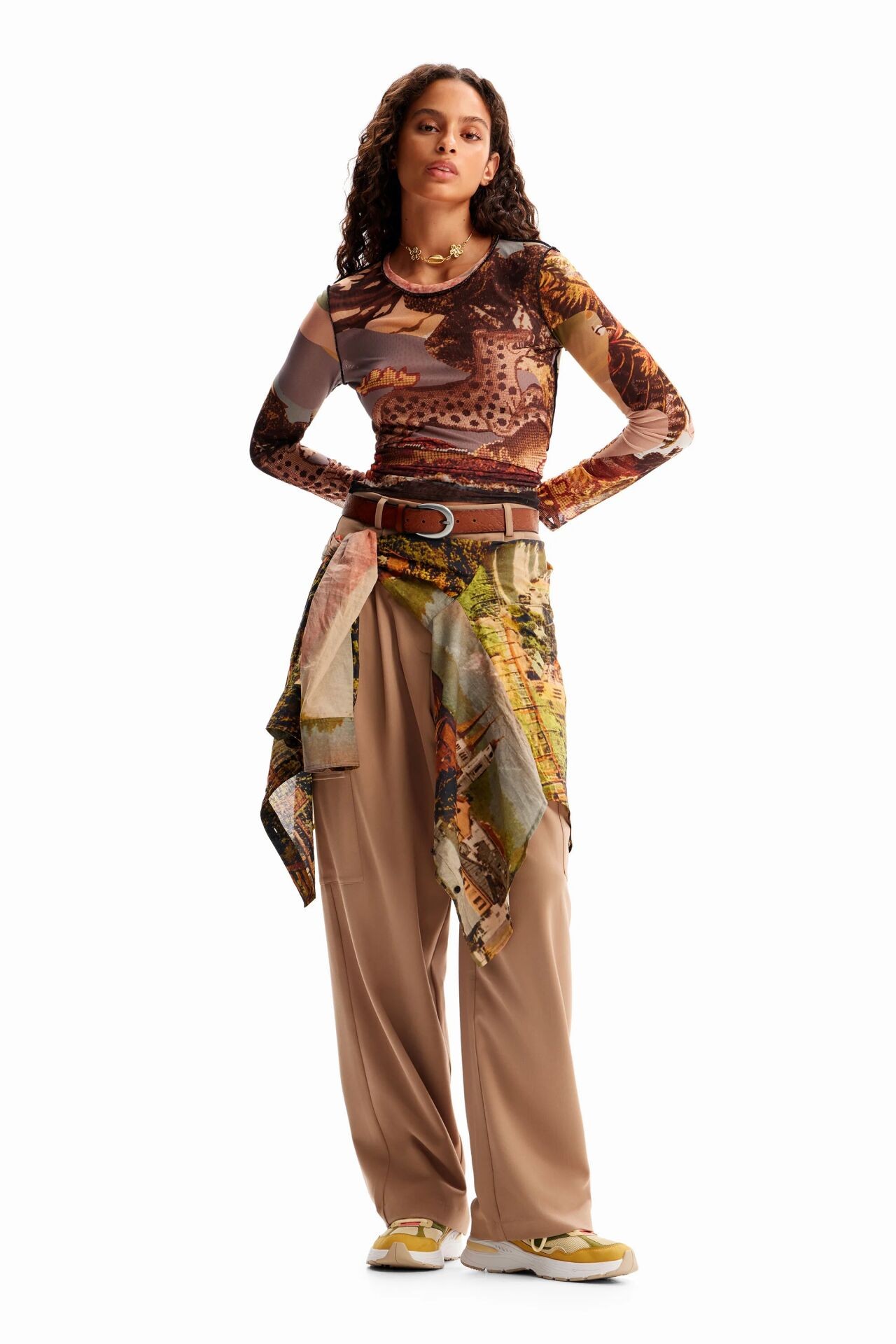 DESIGUAL PANT MINERAL LACROIX TAN S