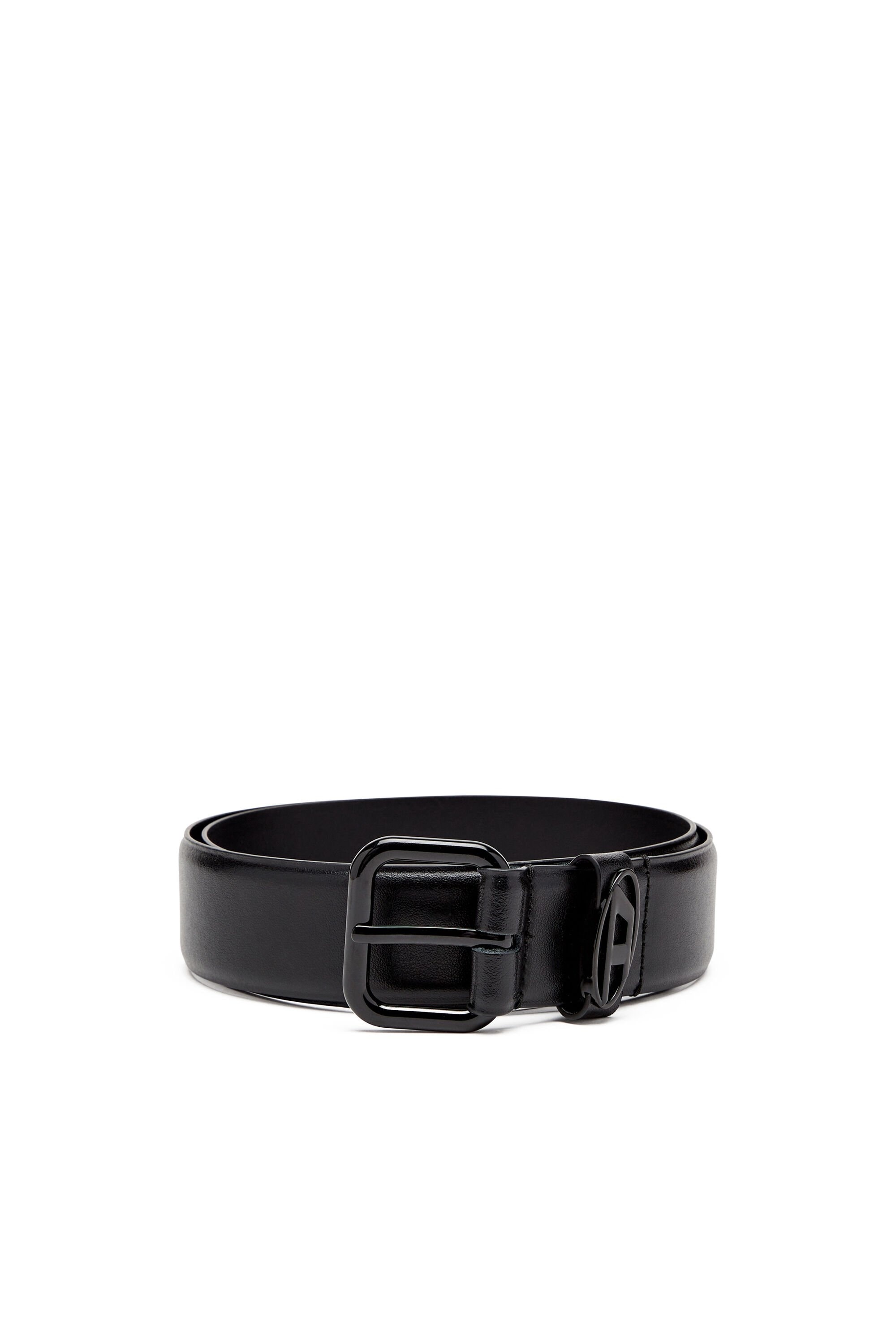 B-1DR Oval D Loop Black Leather Belt