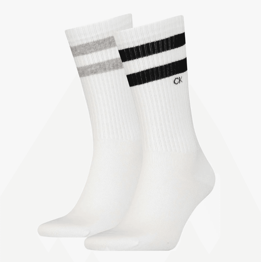 Striped Socks 2P White