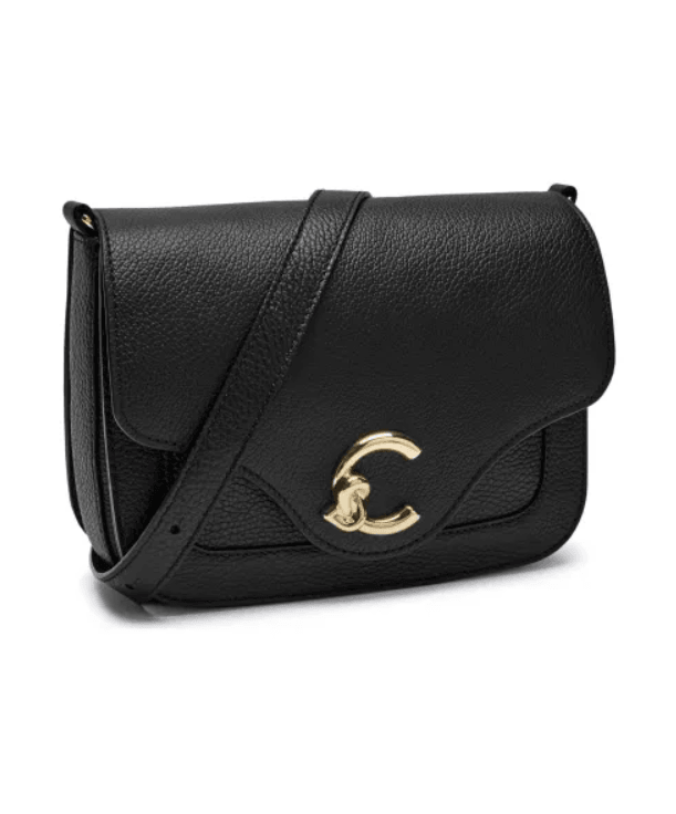 C-Me Black Leather Shoulder Bag E1SSL150101