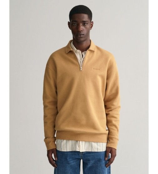 GANT ICON HALF ZIP SWEATSHIRT BEIGE M