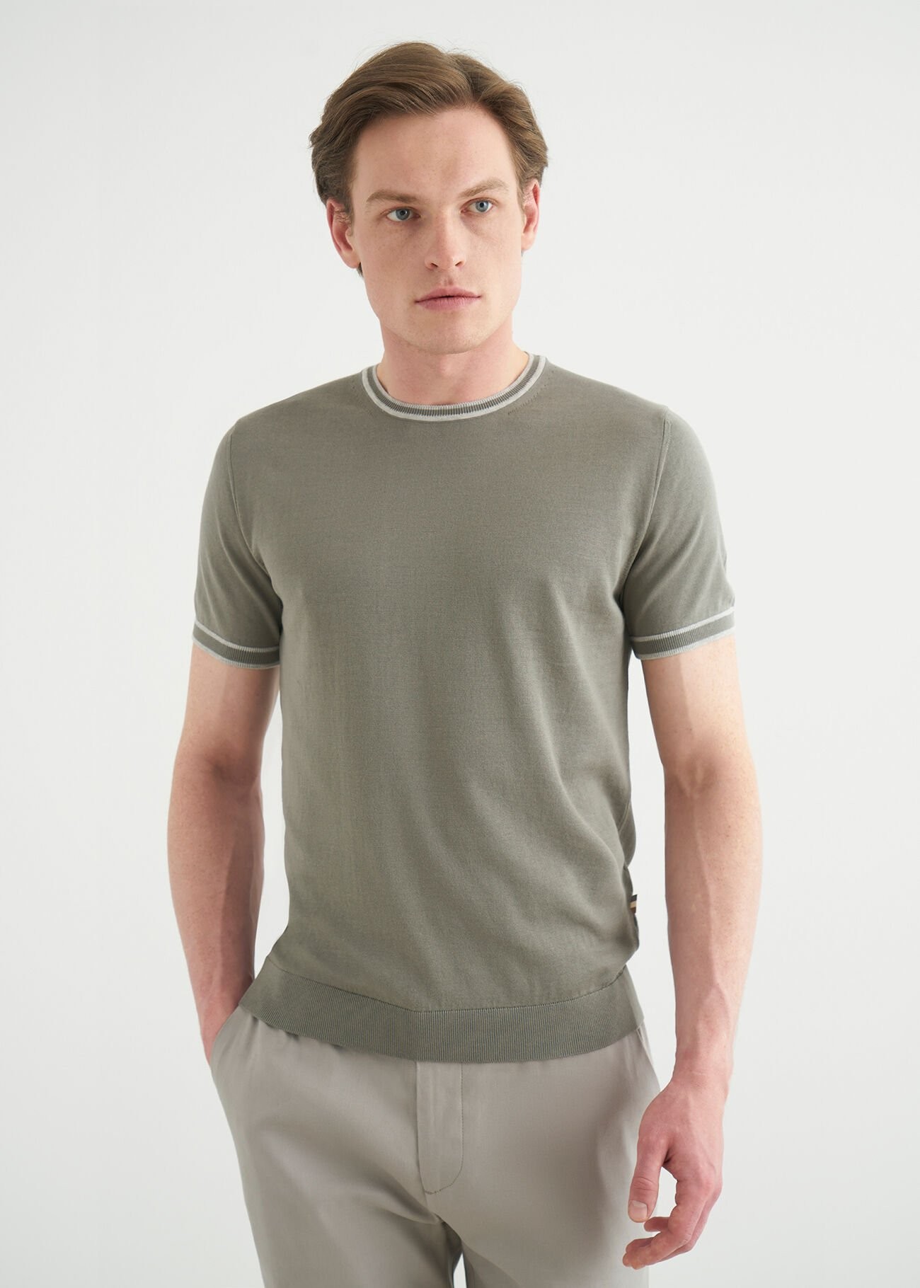 BORIS BECKER TRIOT CREV NECK KHAKI S