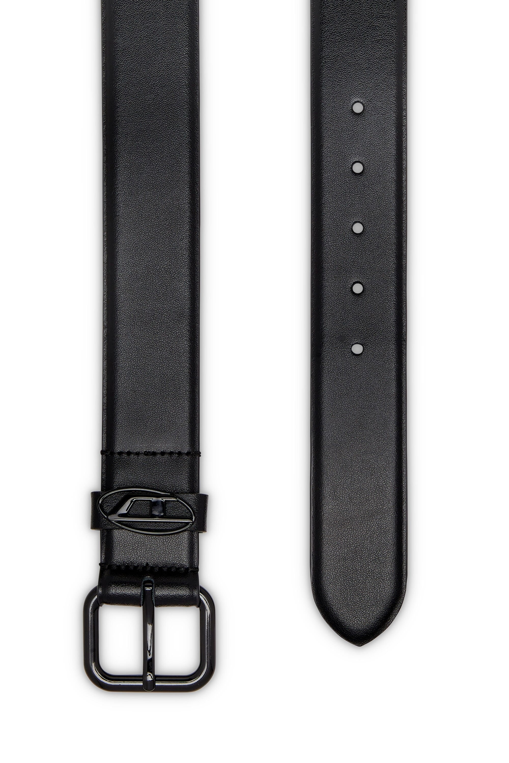 B-1DR Oval D Loop Black Leather Belt