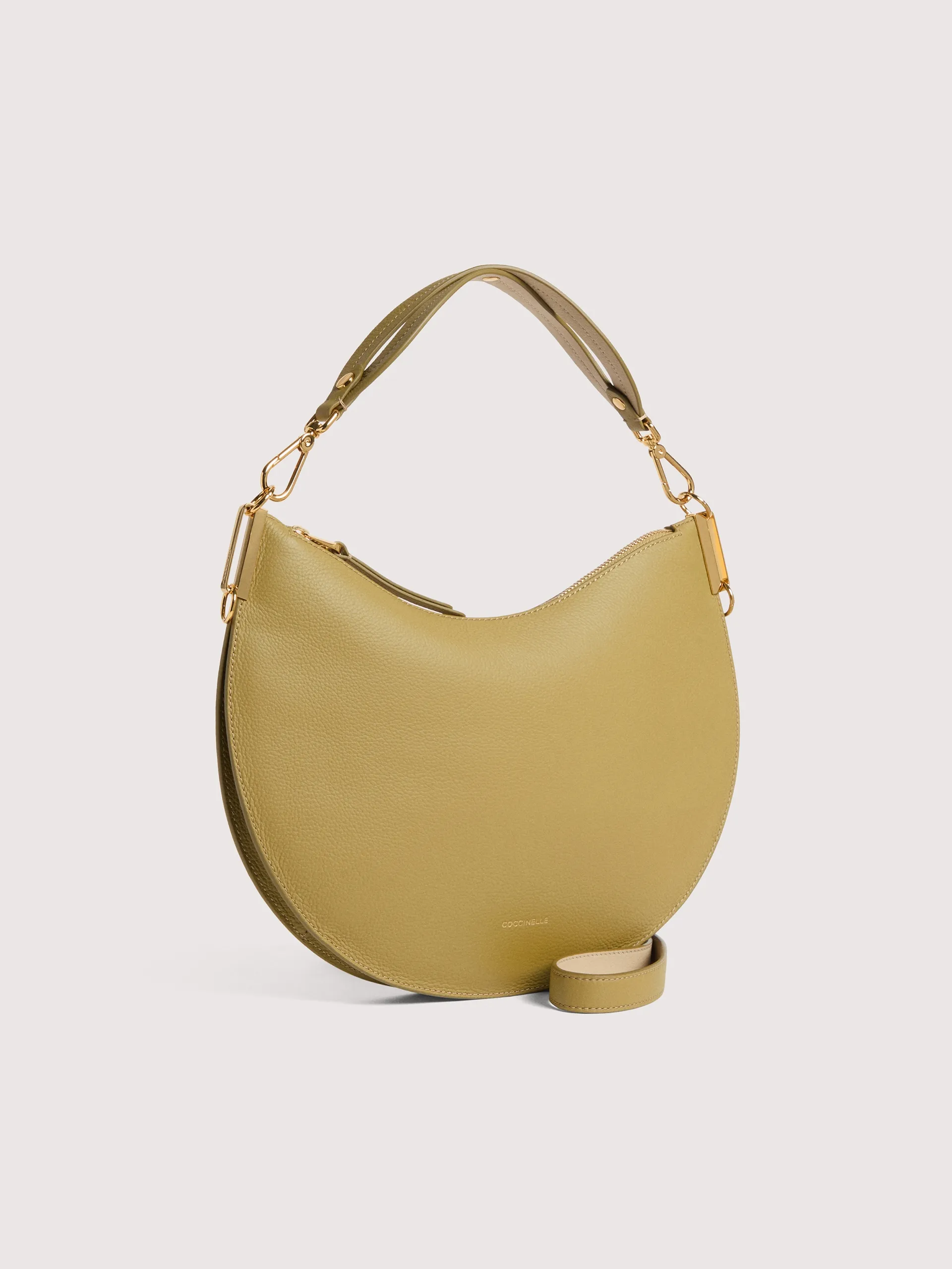 Sunup Yellow Leather Hobo Shoulder Bag E1QKF130201