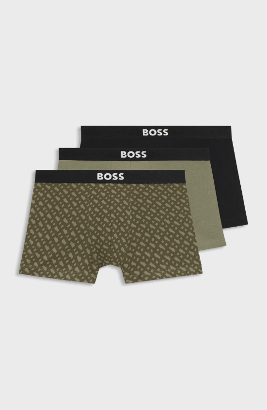 Boss Black 3Pack Stretch Cottpn Trunks 10267408