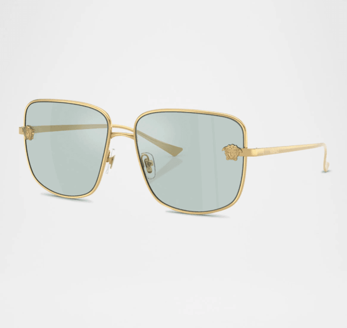 Gold Square Metal Sunglasses 0VE228210029C59