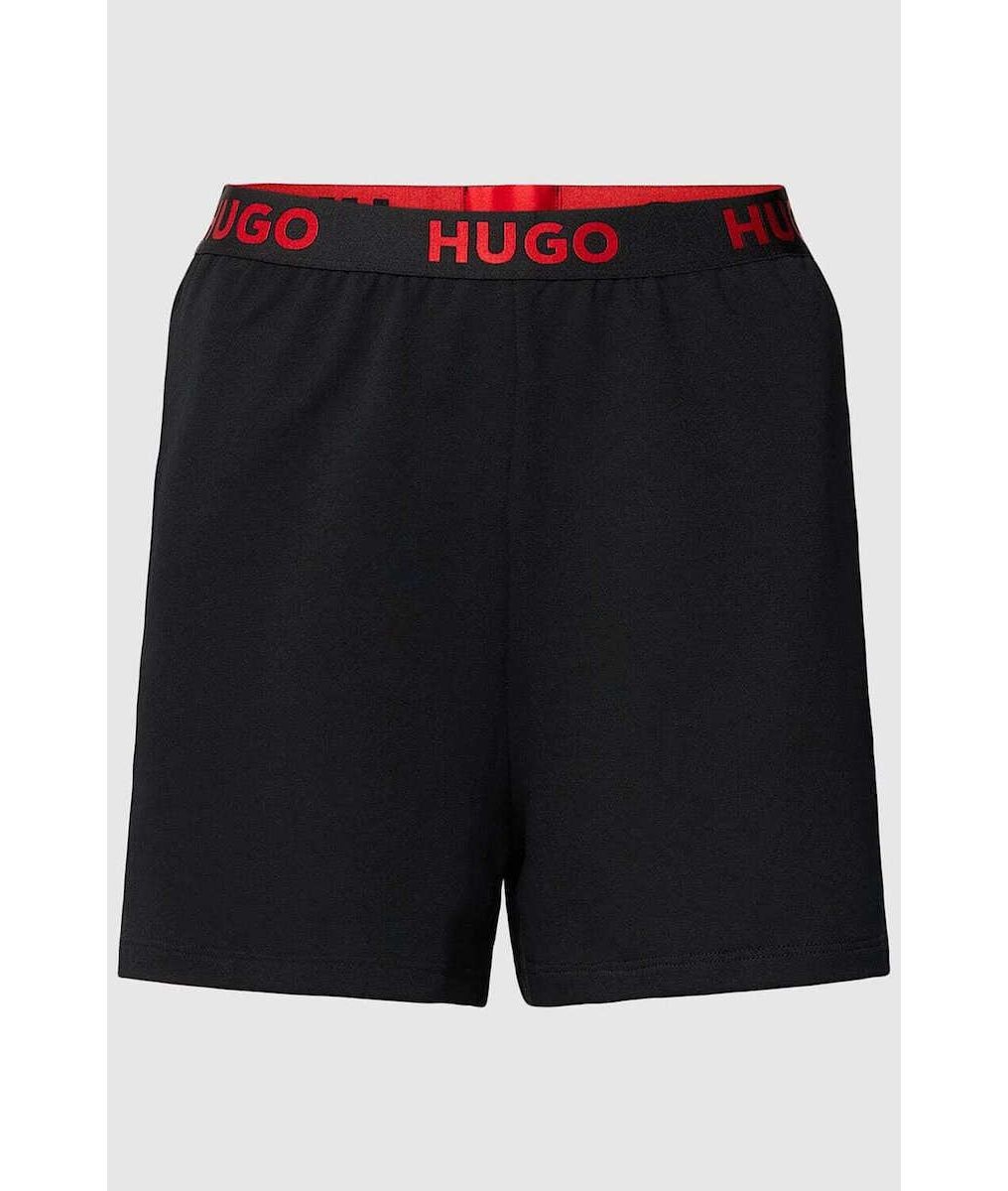 Hugo Red Sporty Logo Black Shorts 10262204016