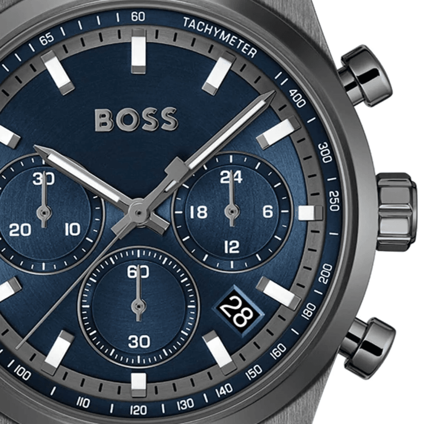 Candor Chronograph Dark Grey Stainless Steel Men's Watch HB1514223