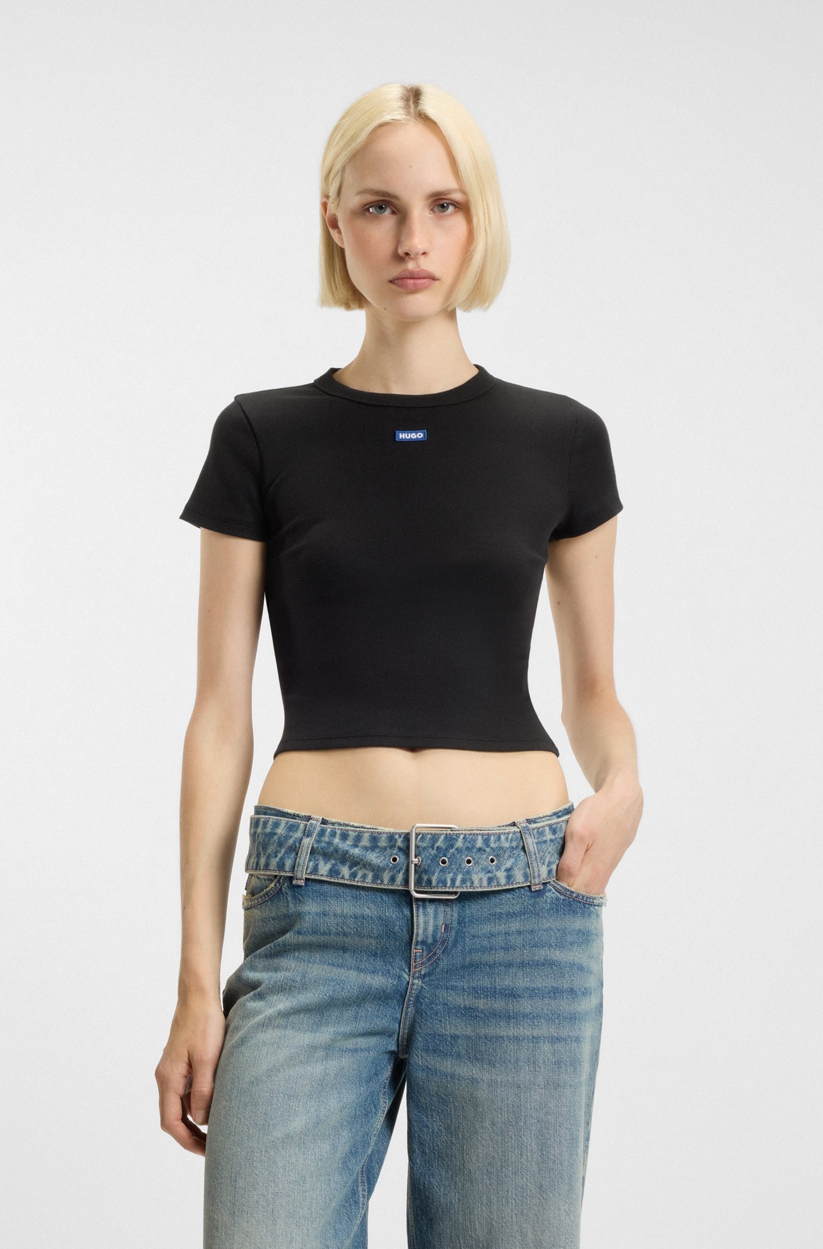Hugo Blue Baby Tee T-Shirt 50510749 - Black