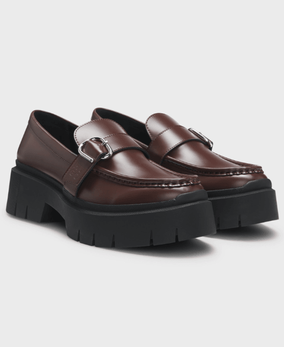 Hugo Red Coffee Brown Leather Loafer 10274047