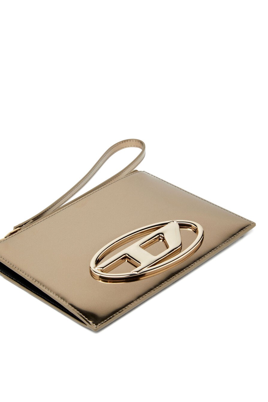 1DR Zipped pouch in gold mirror leather