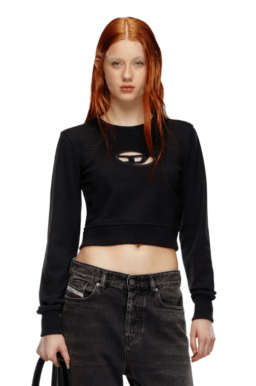 F-Slimmy-OD Cropped Sweatshirt Cut-Out Logo