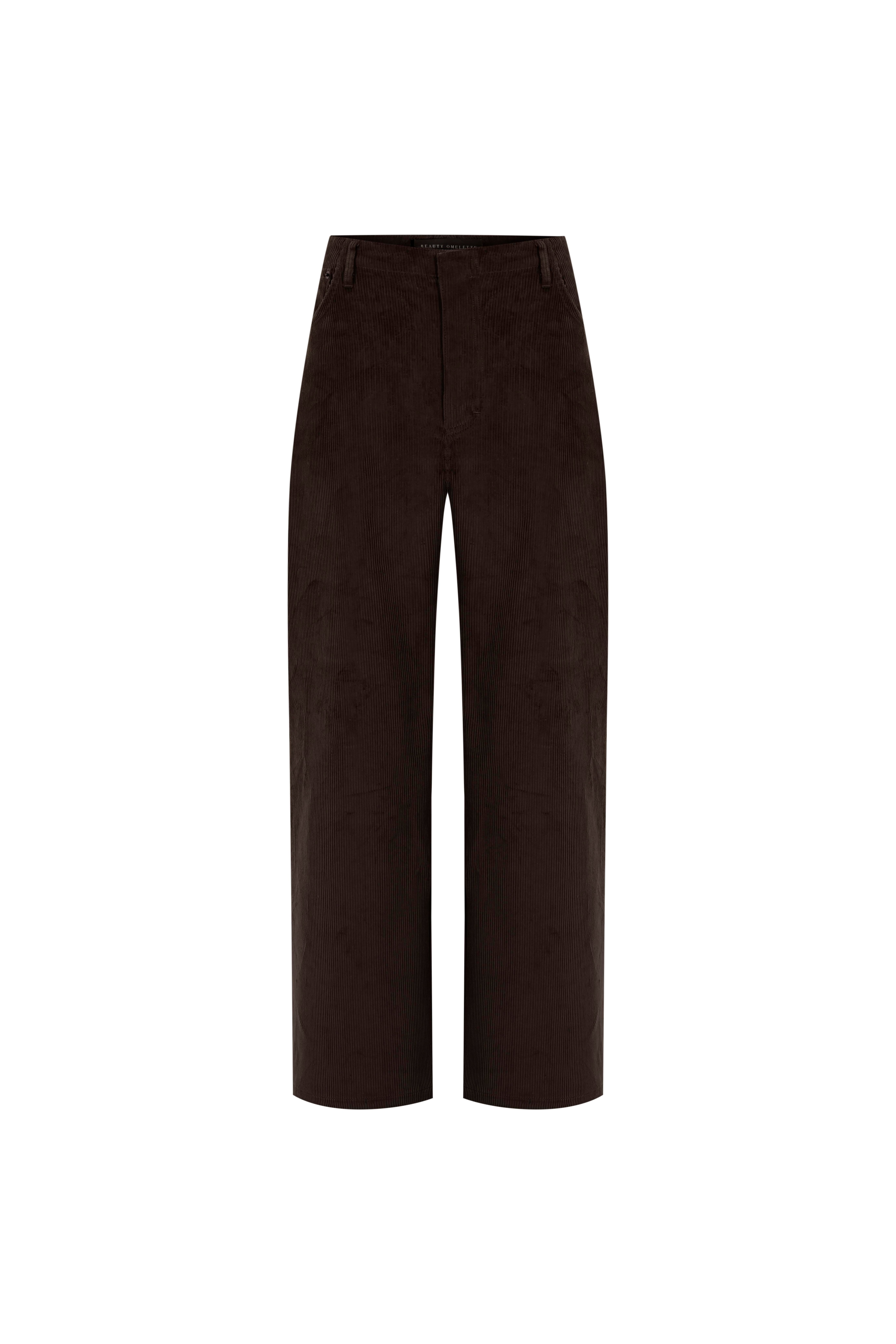 Brown Velvet Pant - Brown