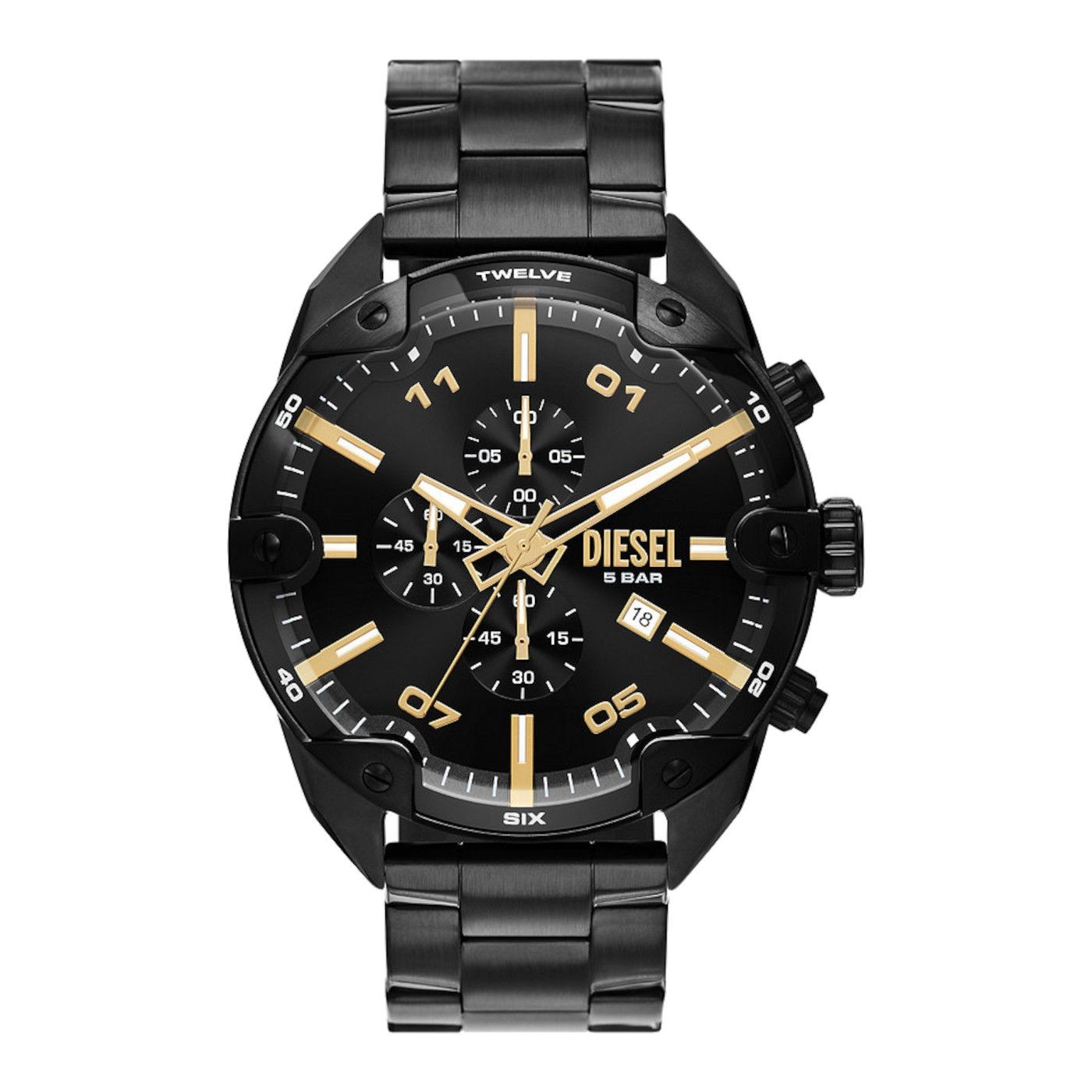 Spiked Chronograph Black Men's Watch DZ4644