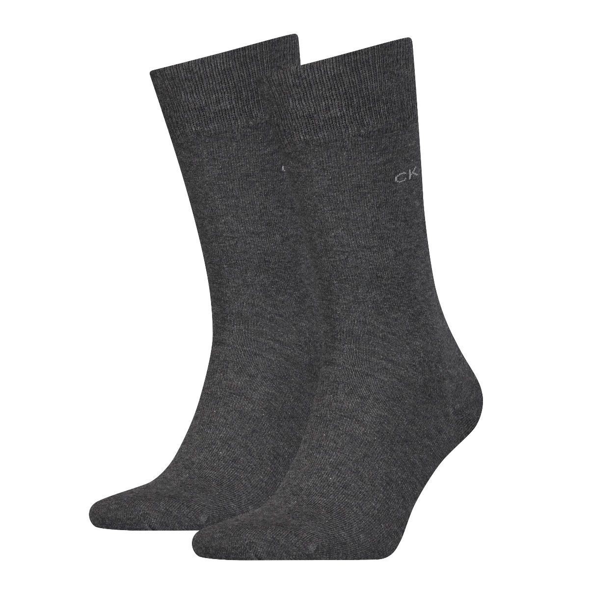 Socks 2P Dark Grey Melange