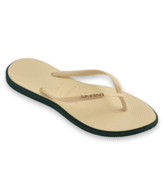 Slim Point Green Beige Slippers