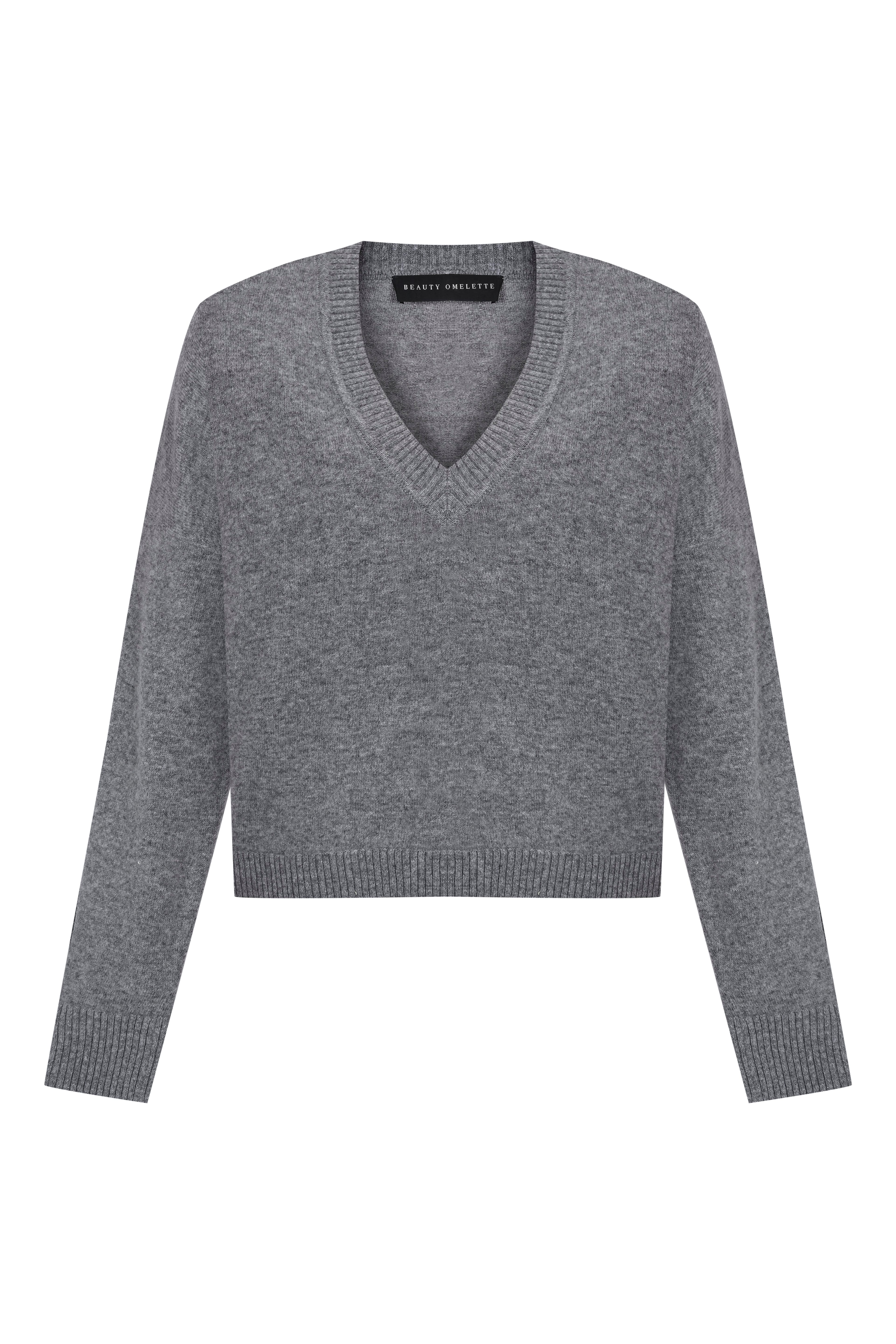 Loose Fit V Neck Wool Jumper