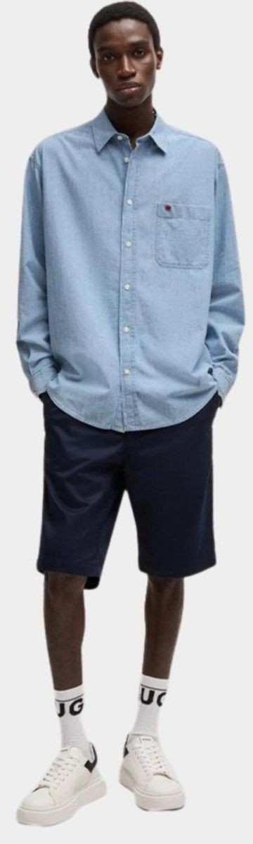 Hugo Red Erillo Light Pastel Blue Shirt 1027073501