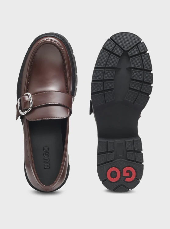 Hugo Red Coffee Brown Leather Loafer 10274047