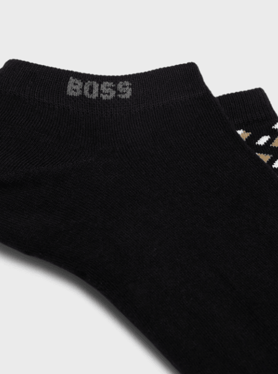 Boss Black 2Pack Ankle Socks Black Monogram 1026366201
