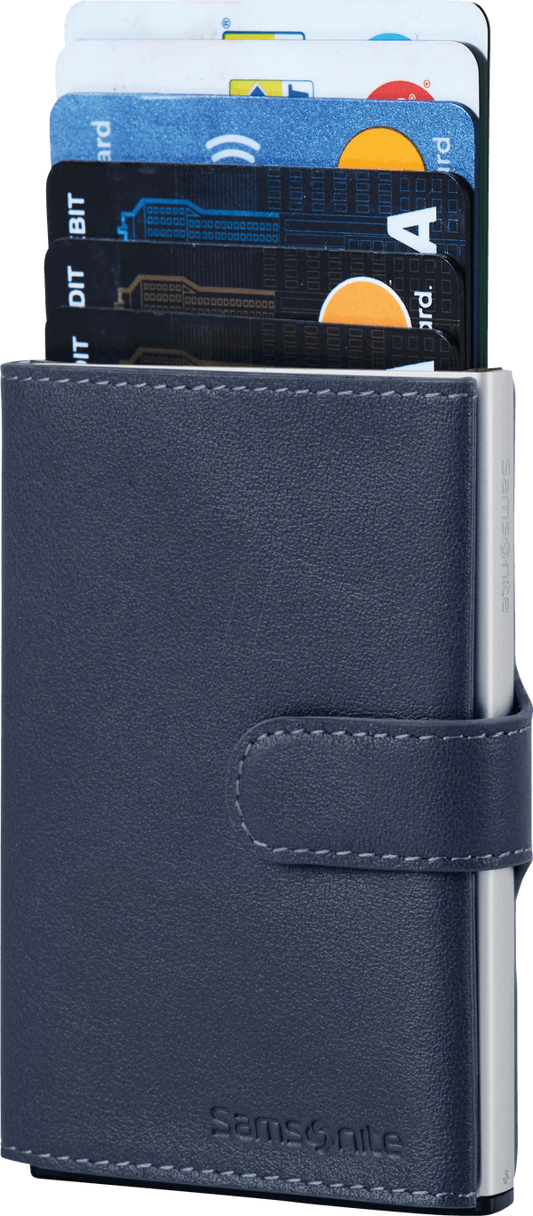 Navy Blue Slide-Up Wallet