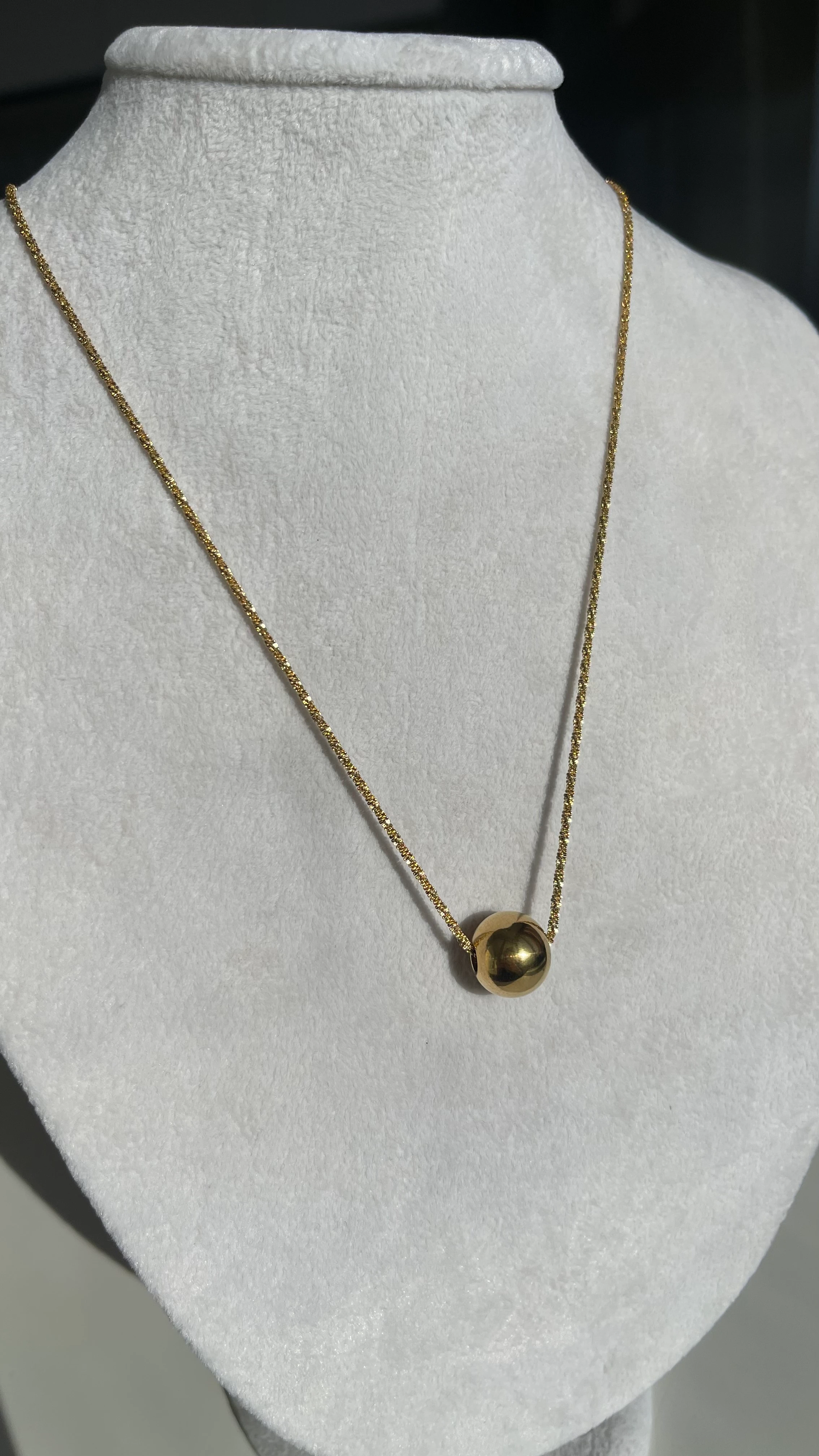 YUVARLAK UÇLU GOLD ŞIK ZİNCİR ÇELİK KOLYE