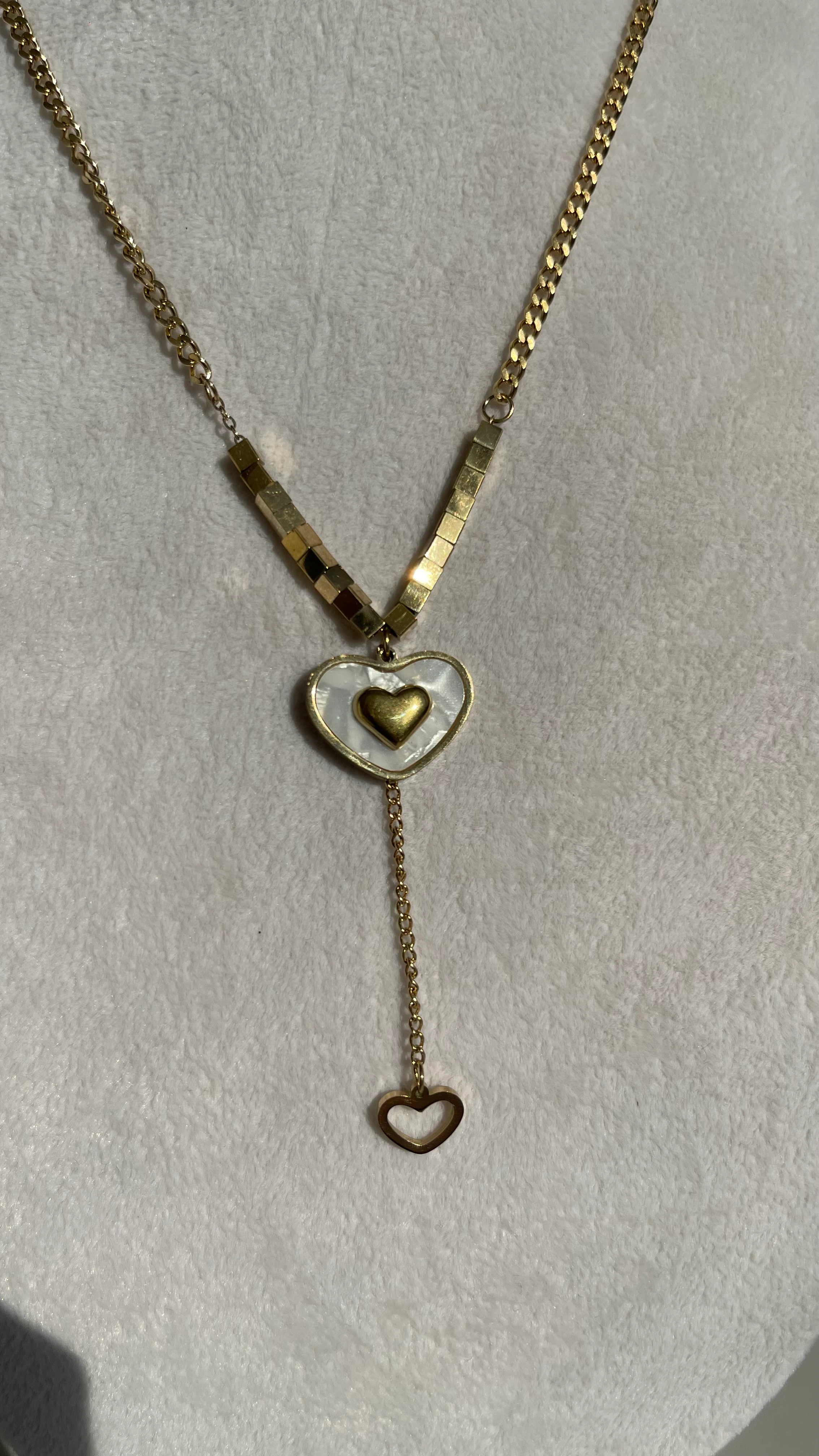 KALP DETAY ÇELİK KOLYE