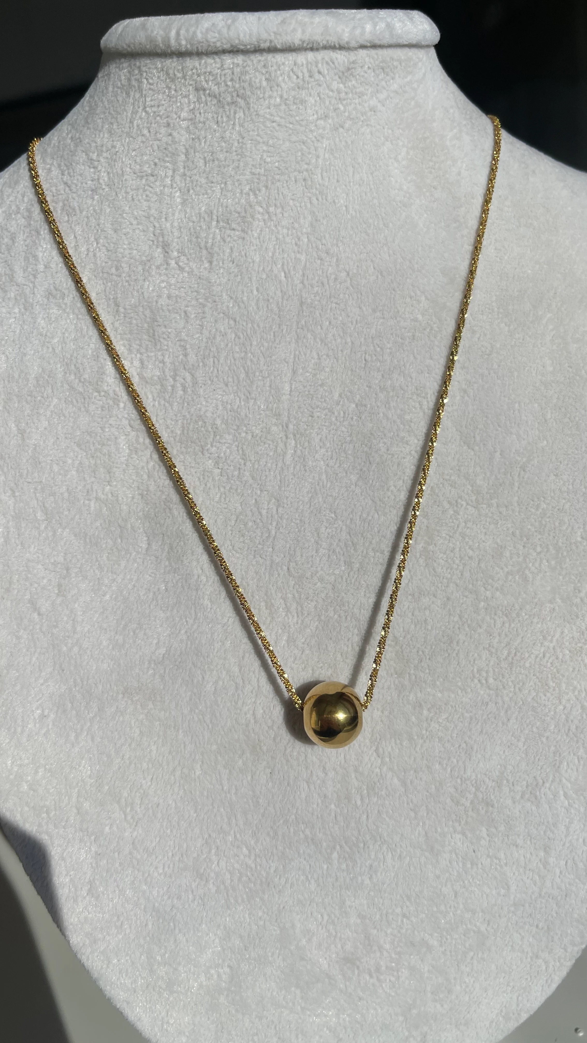 YUVARLAK UÇLU GOLD ŞIK ZİNCİR ÇELİK KOLYE