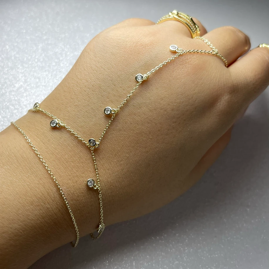 ZİRKON SALLANTILI TAŞ DETAY 14 K RENK ŞIK ŞAHMERAN