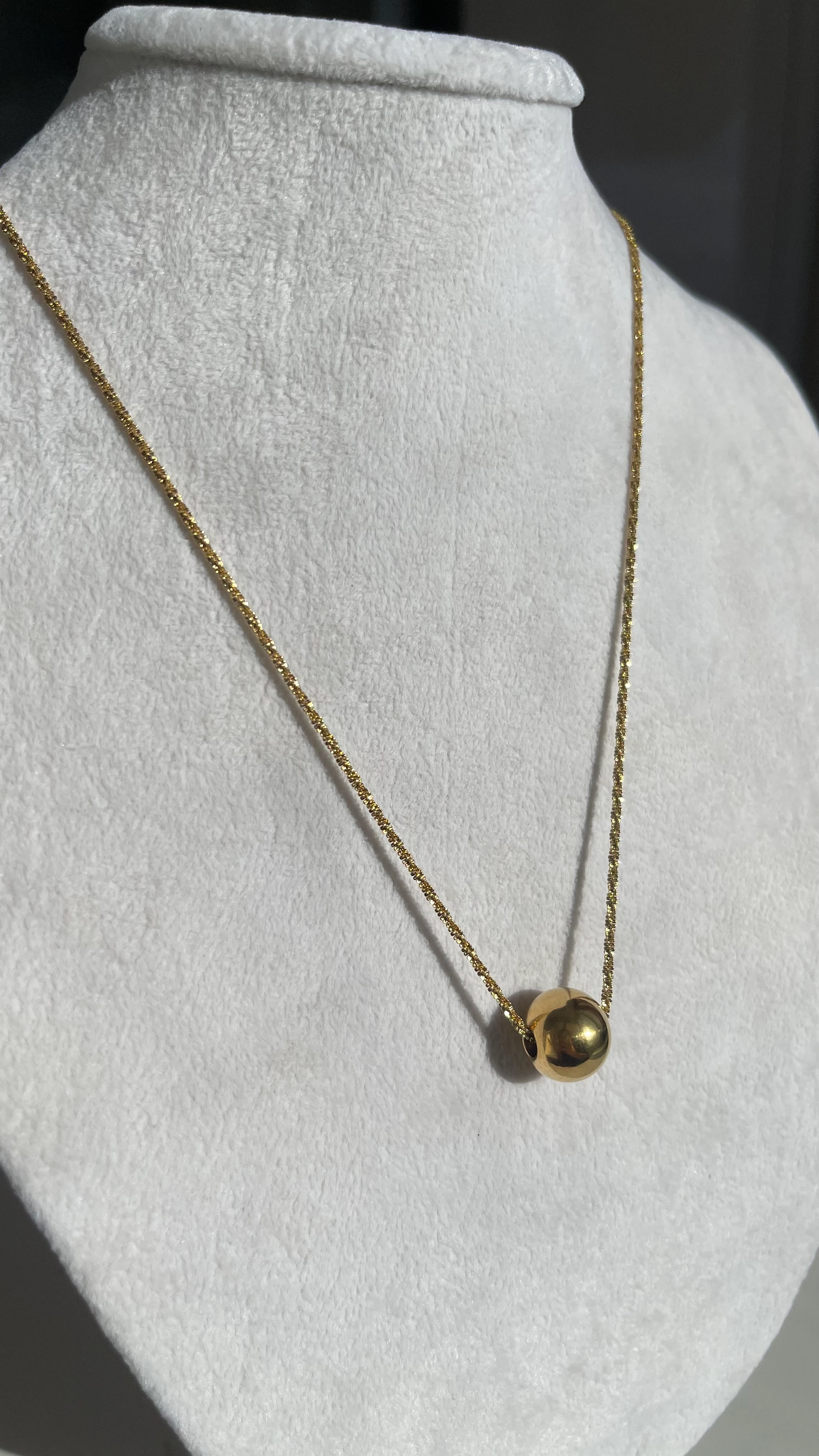 YUVARLAK UÇLU GOLD ŞIK ZİNCİR ÇELİK KOLYE