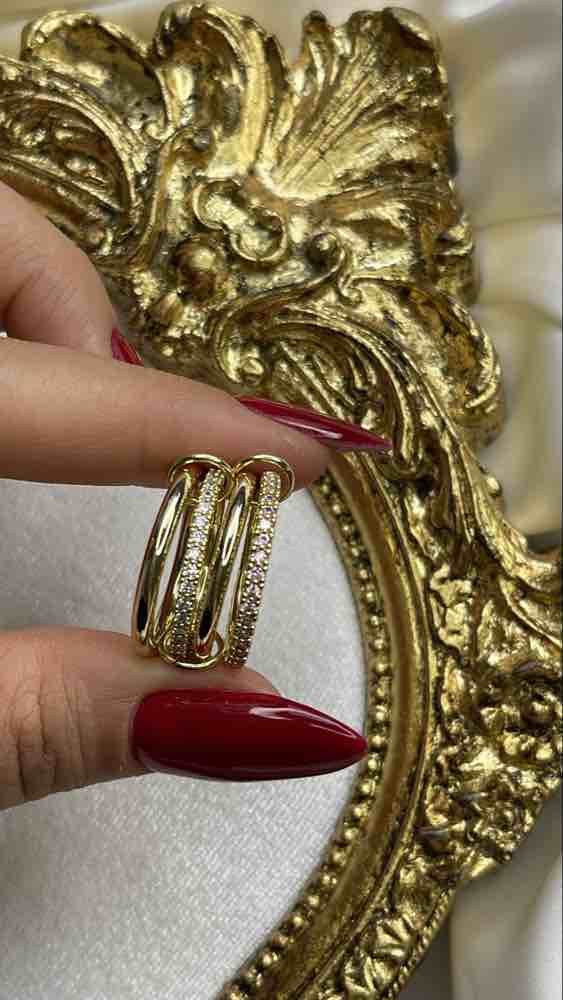 4SIRA 14K ALTIN KAPLAMA PEMBE TAŞ YÜZÜK