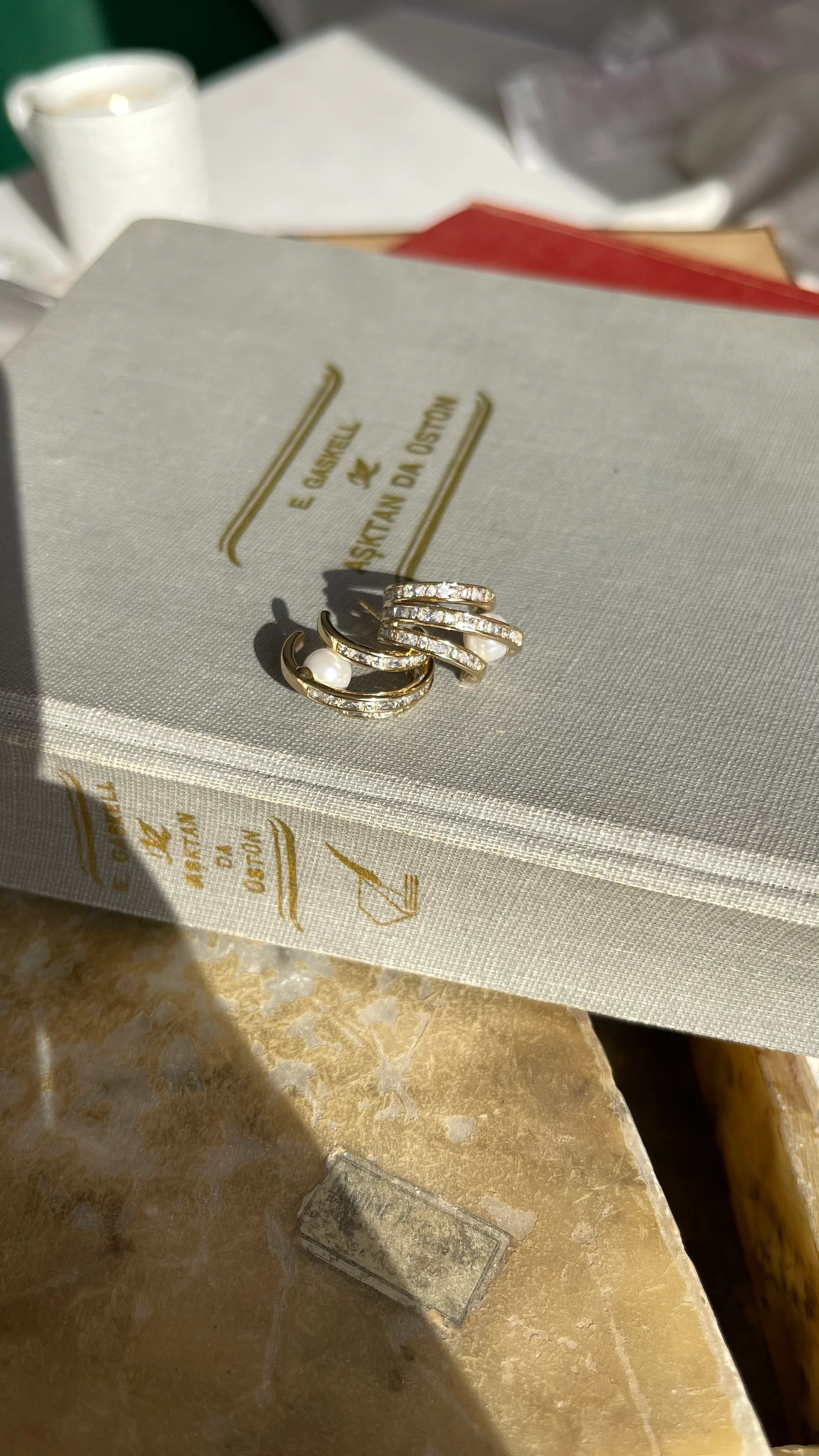 İNCİ DETAY 14K RENK XUPİNG KÜPE