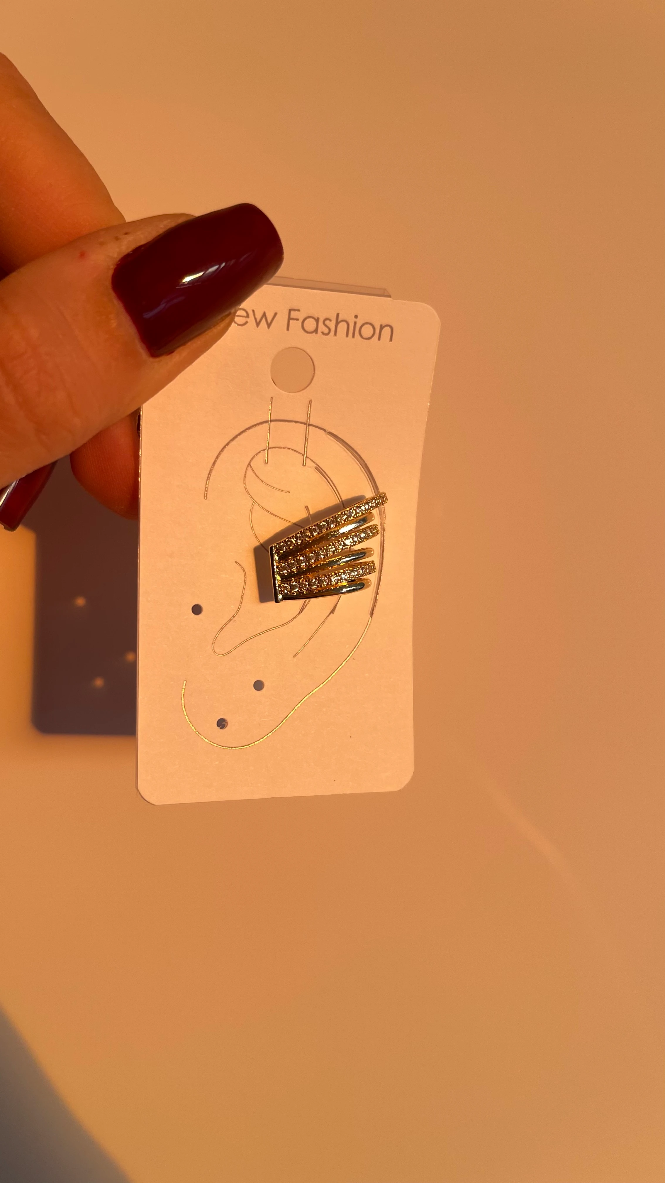 GOLD RENK ZİRKON TAŞ DETAY EARCUFF 