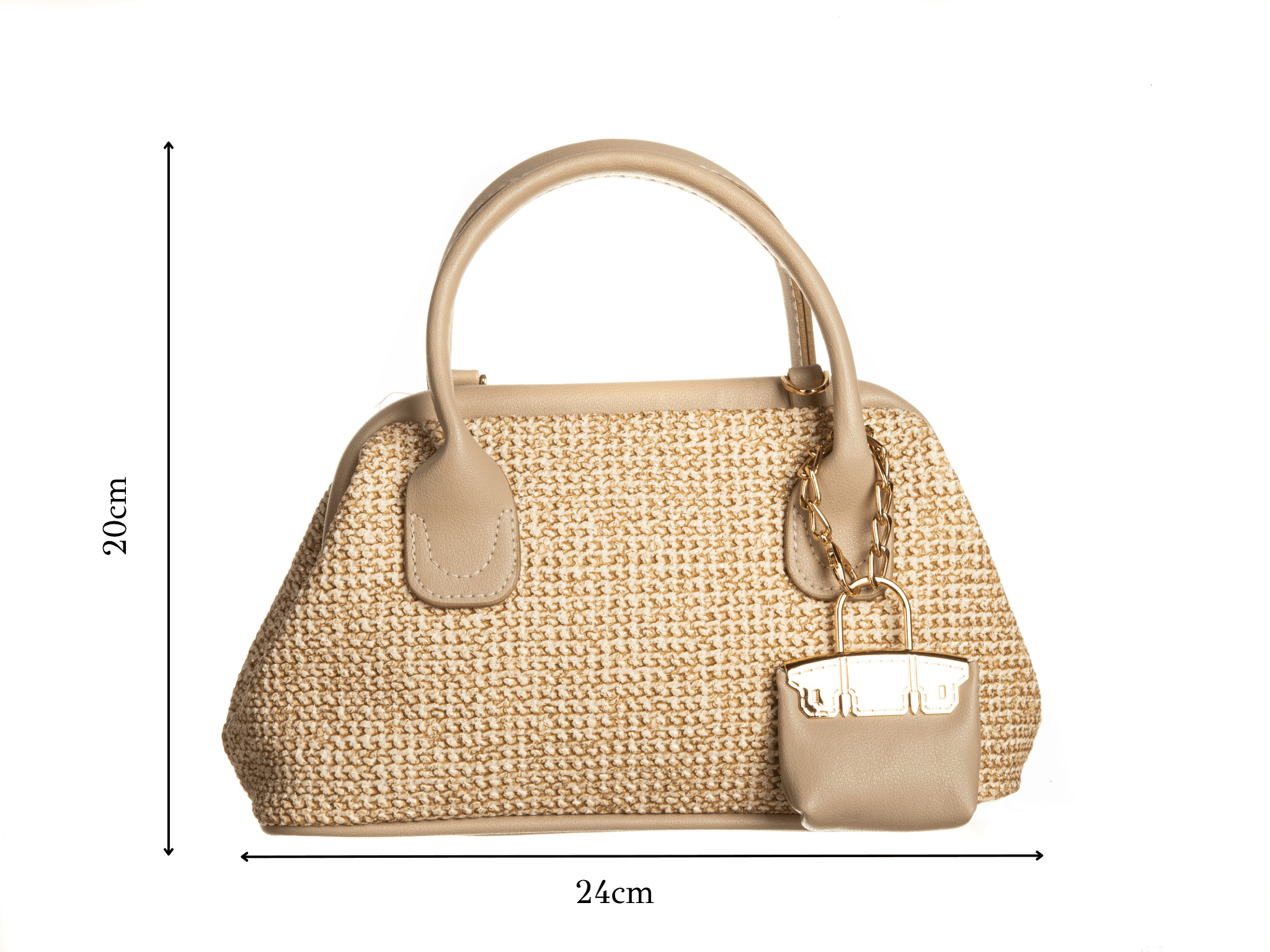 Natura Collection Hasır Detaylı El Çantası - Bej