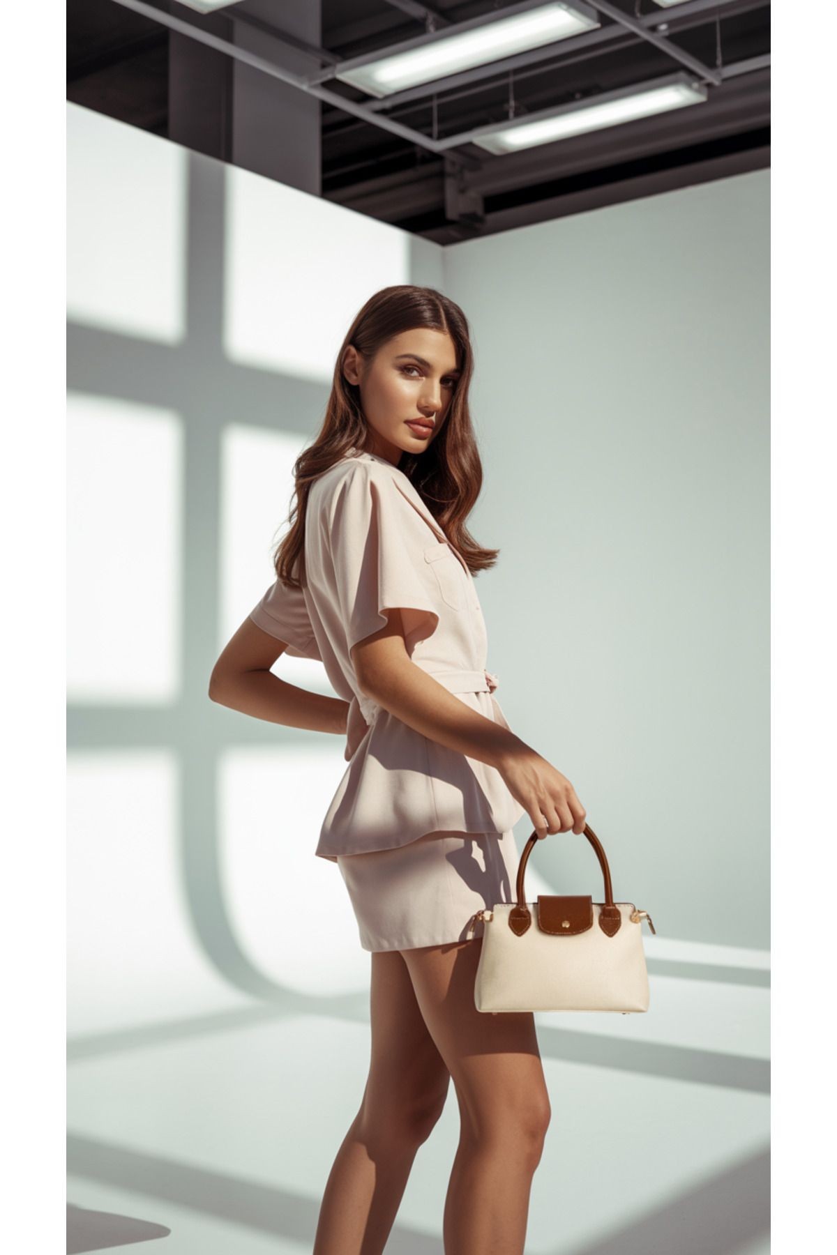 Cityline Collection Bej Detaylı El ve Omuz Çantası - bej