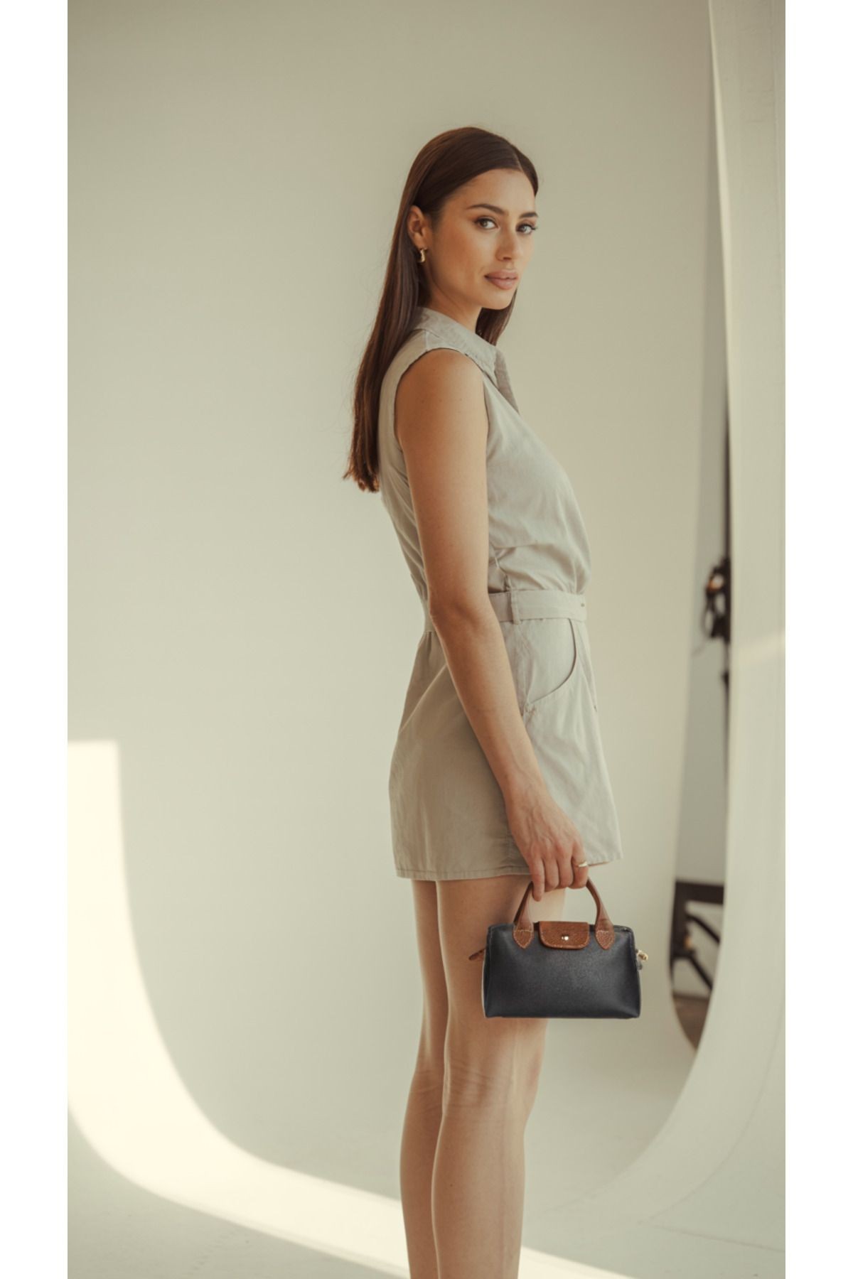 Cityline Collection Bej Detaylı El ve Omuz Çantası - lacivert