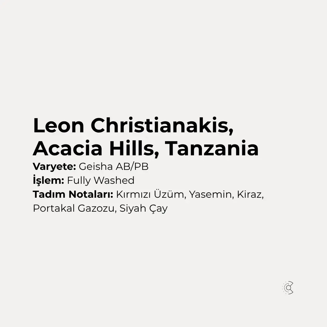 Leon Christianakis, Acacia Hills, Tanzania, Geisha AB/PB
