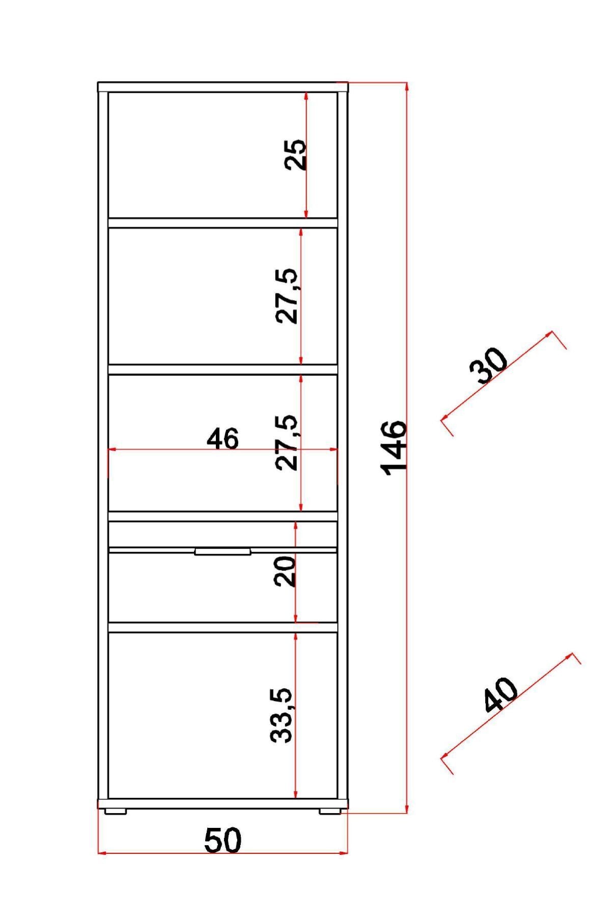 Nova Dikey Kitaplık Premium Kitaplık Raf