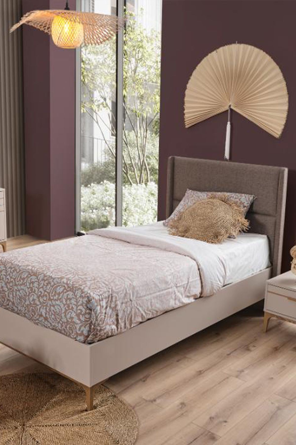 Nova Genç Bazalı Karyola 206 X 106 Tek Kişilik Bazalı Başlıklı Karyola