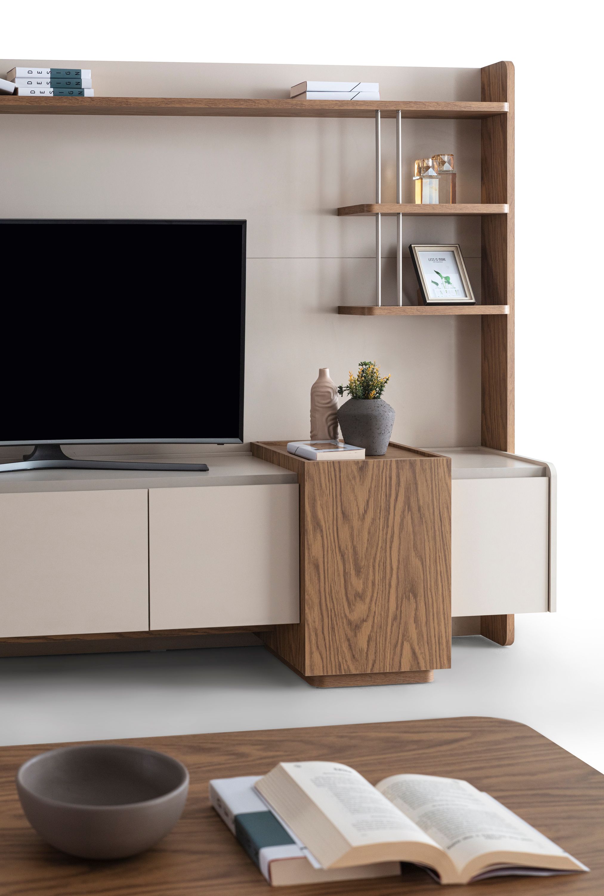 Kona 204 cm Genişlik Fonlu Tv Ünitesi Ayak Yüksekliği 21 Cm Derinlik 21 Cm