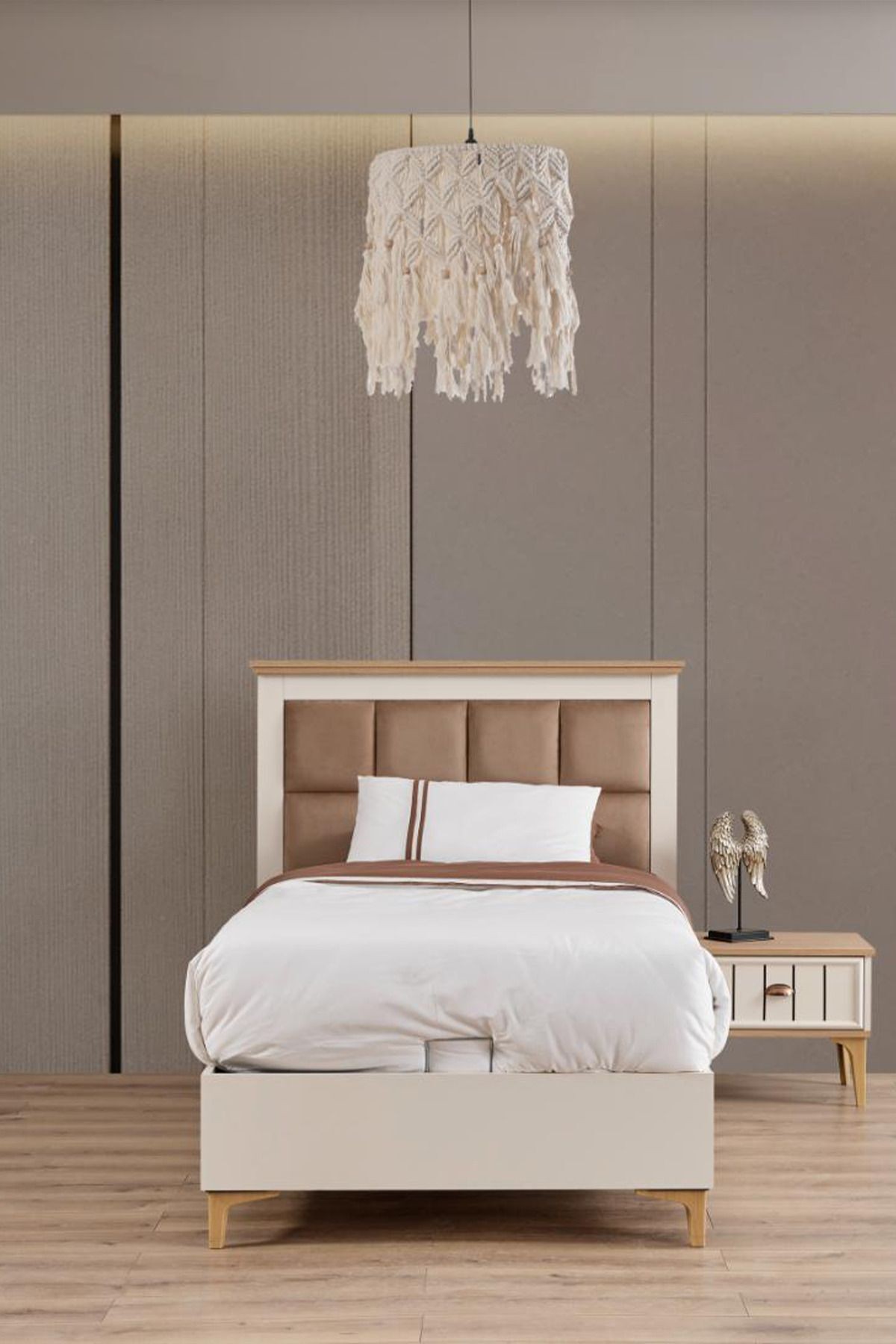 Bella Genç Bazalı Karyola 206 X 106 Tek Kişilik Bazalı Başlıklı Karyola