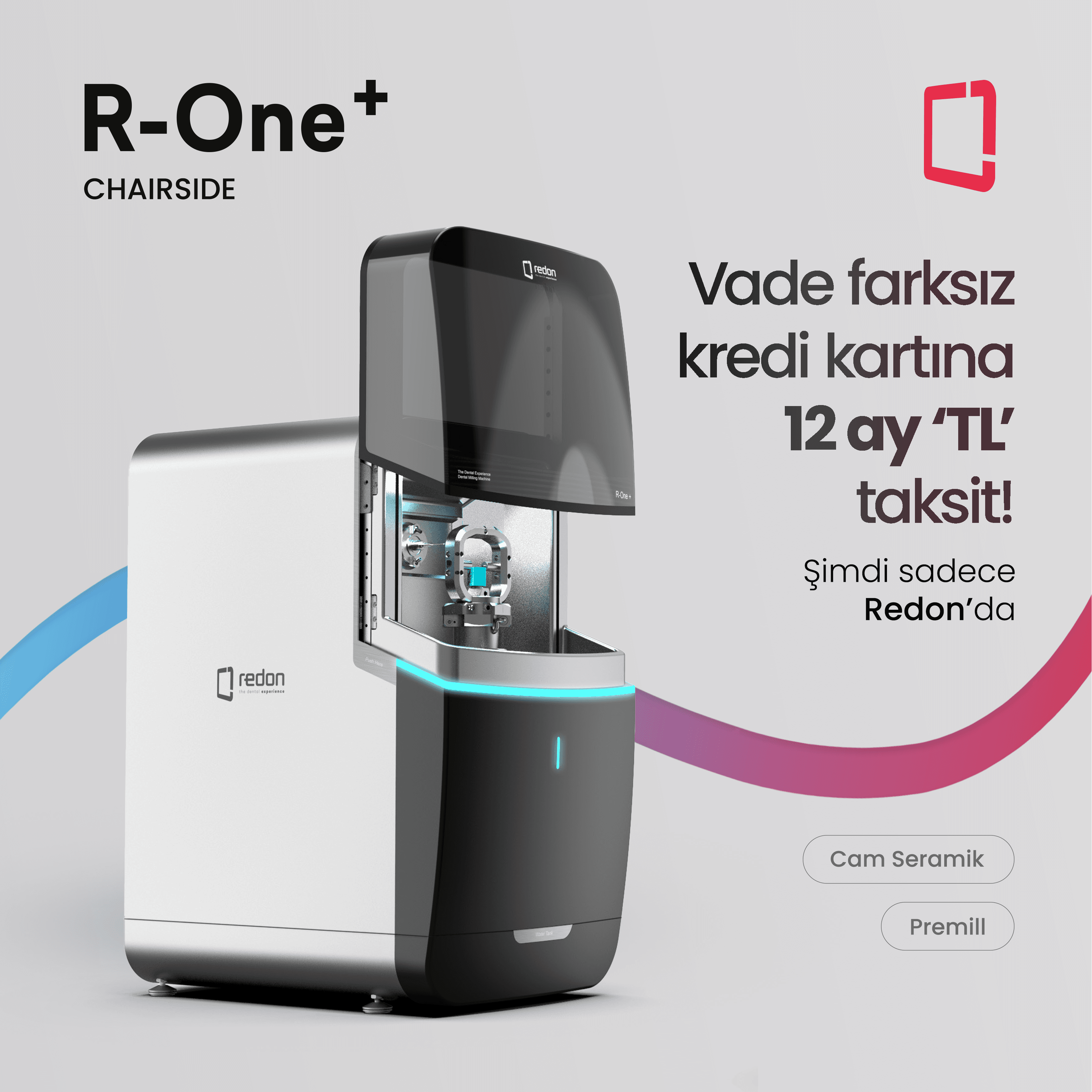Redon R-One+ Chairside Milling Cihazı Cam Seramik, Premill