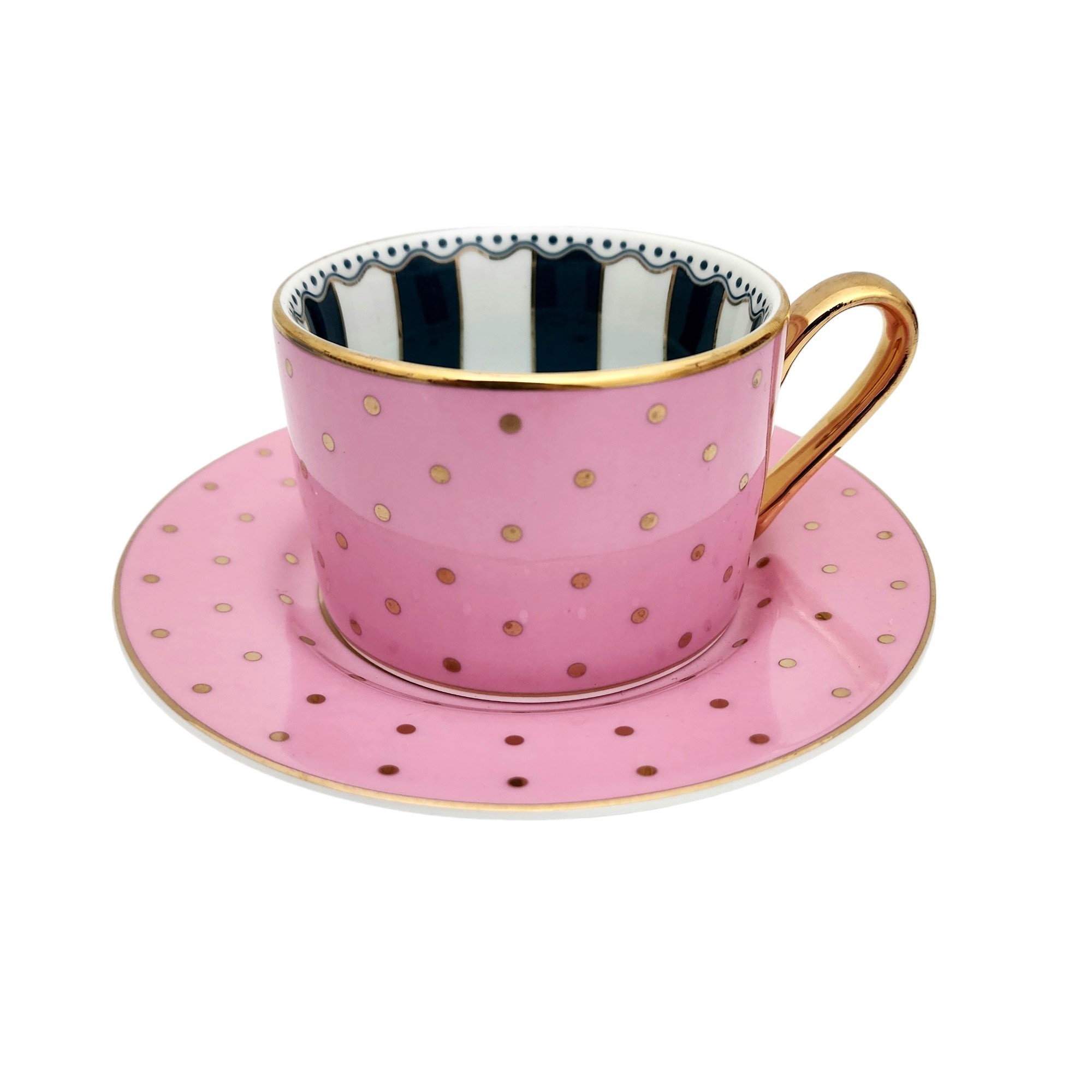 By Como Lotta Puantiyeli Nescafe&Çay Fincan Takımı (2 Adet Mavi-Pembe)