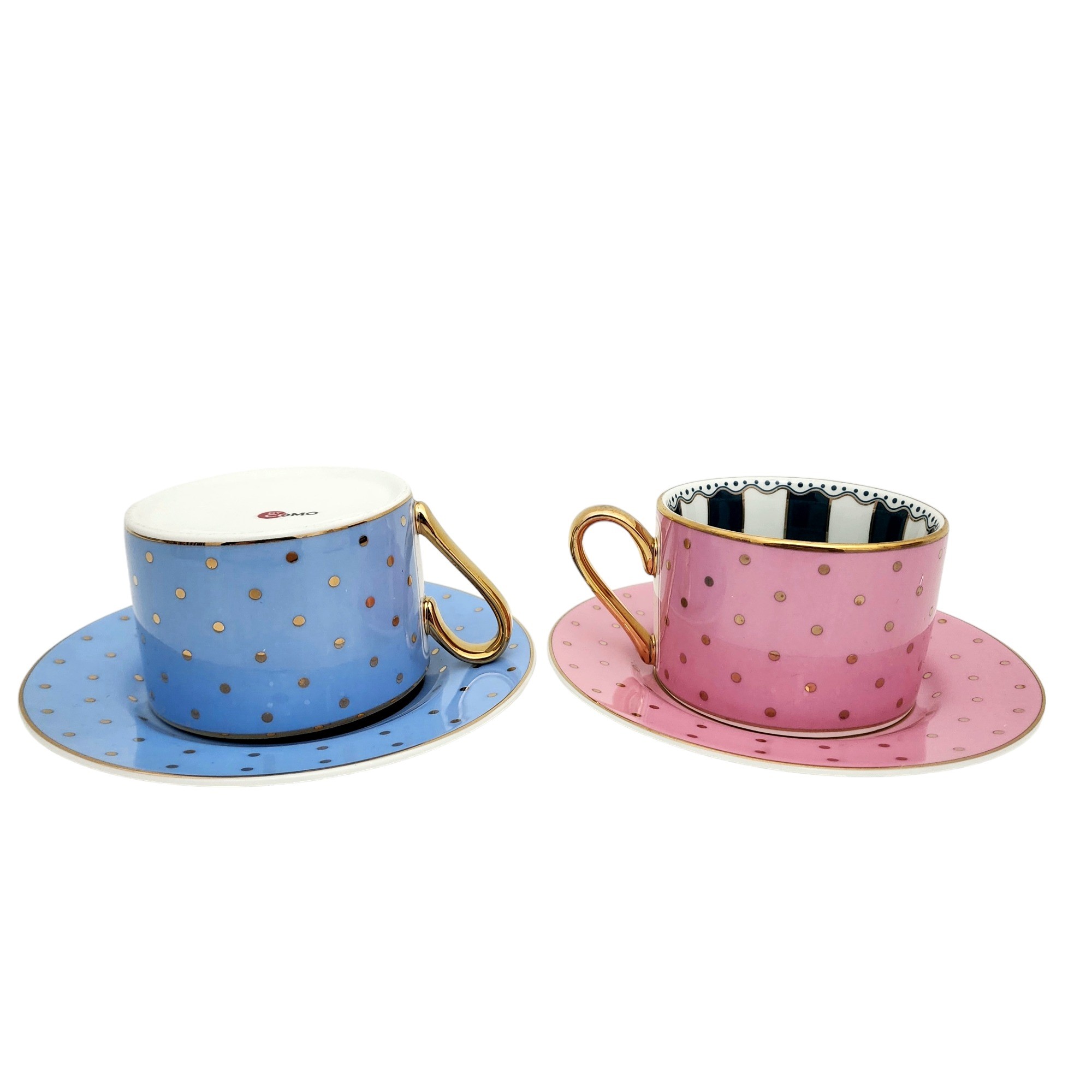 By Como Lotta Puantiyeli Nescafe&Çay Fincan Takımı (2 Adet Mavi-Pembe)
