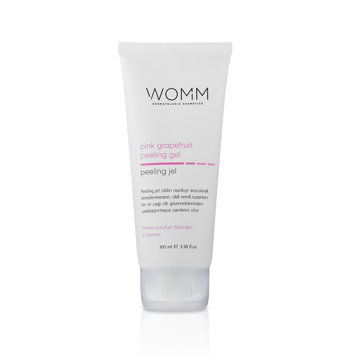 Womm Pink Grapefruit Peeling Gel, Ölü Deri Arındırıcı, Yenileyici, Aydınlatıcı, Enzim Peeling, Gözenek Temizleyici Etki, 100 ml