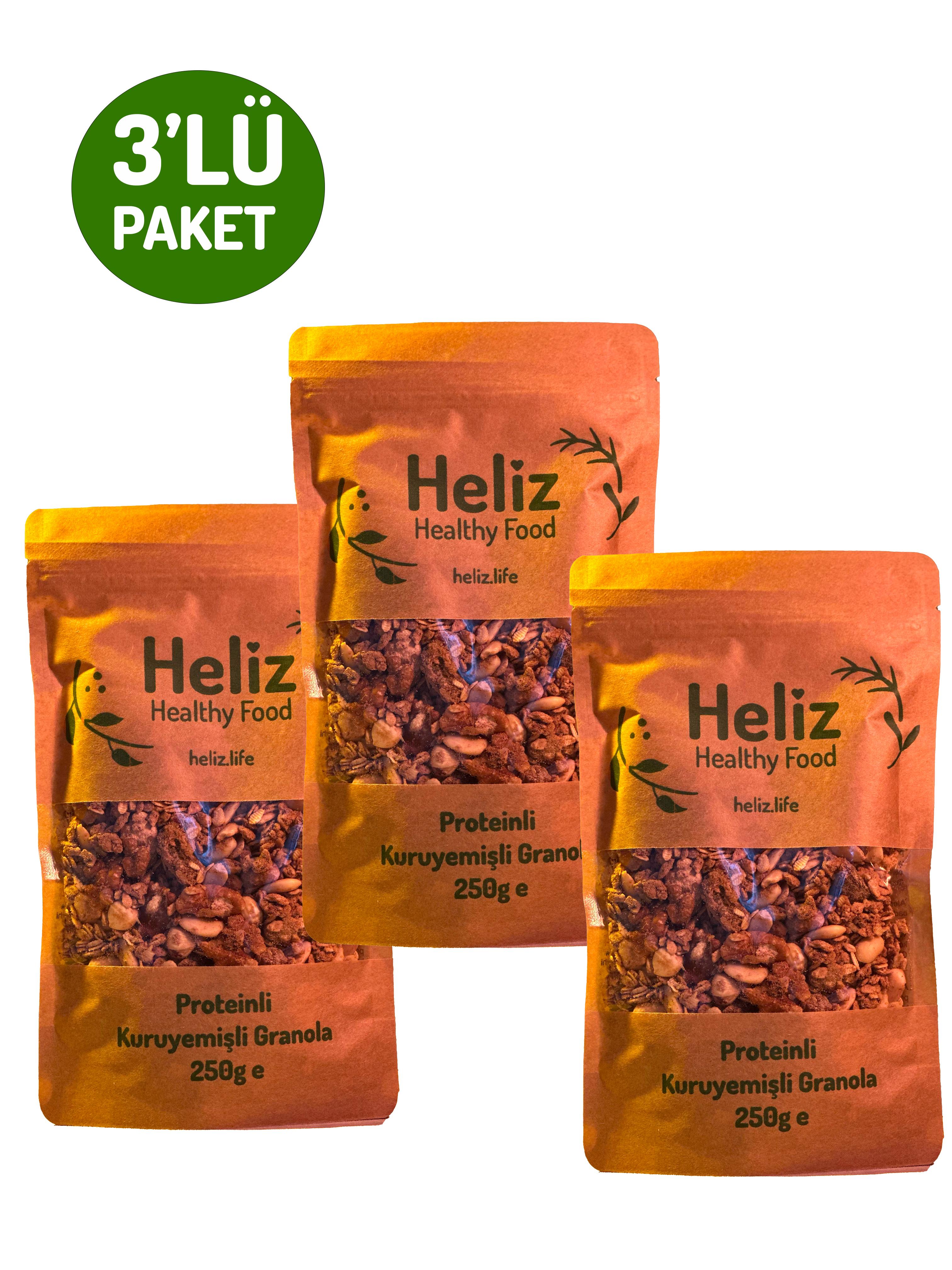 3'lü Proteinli Kuruyemişli Granola Paketi