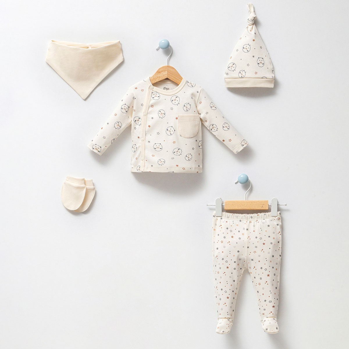 Unisex 0-3 Ay Tiny Sheep 5li Set